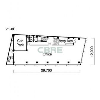 2階〜8階 平面図