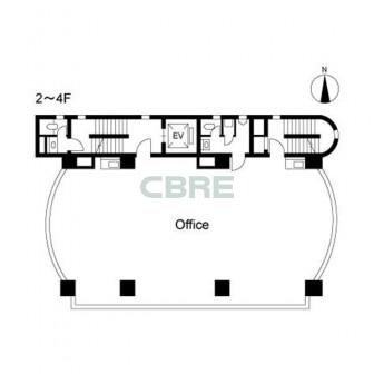 2階〜4階 平面図