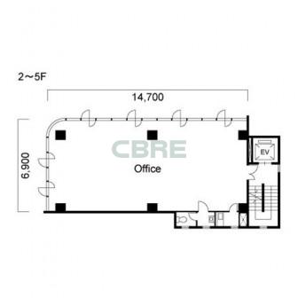2階〜5階 平面図