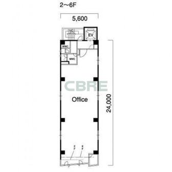 2階〜6階 平面図