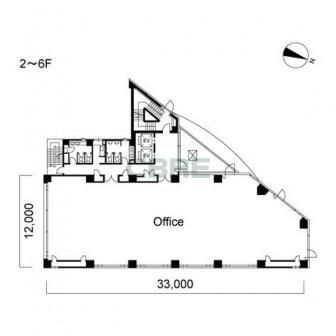 2階〜6階 平面図