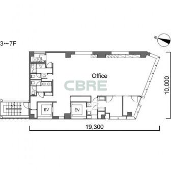 3階〜7階 平面図