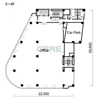 5階〜8階 平面図