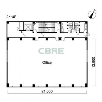 2階〜4階 平面図