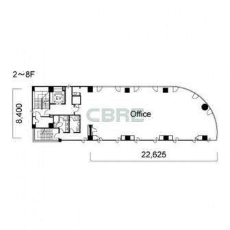 2階〜8階 平面図