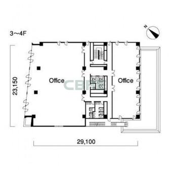 3階〜4階 平面図