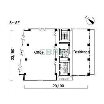 5階〜8階 平面図