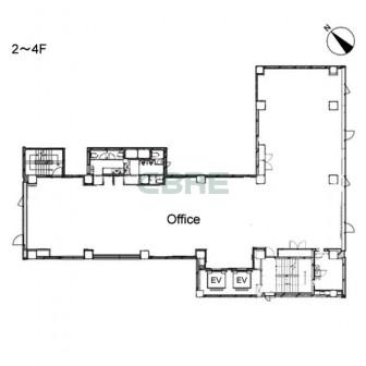 2階〜4階 平面図