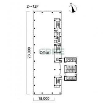 2階〜12階 平面図