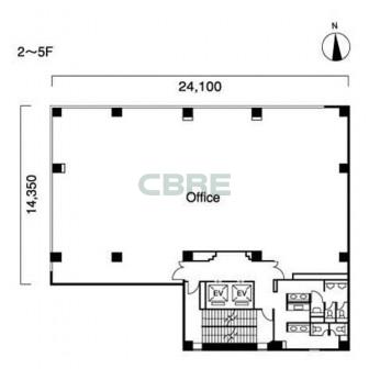 2階〜5階 平面図