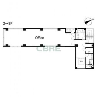 2階〜9階 平面図