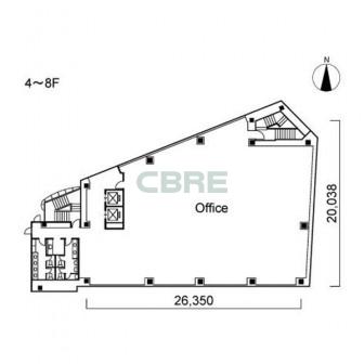 4階〜8階 平面図