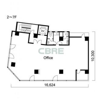2階〜7階 平面図