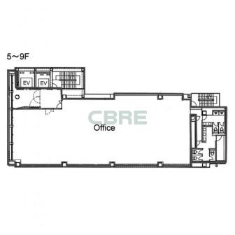 5階〜9階 平面図