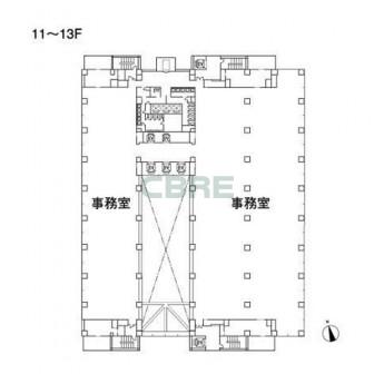 11階〜13階 平面図