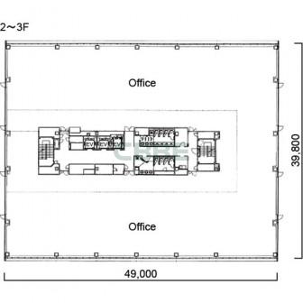 2階〜3階 平面図