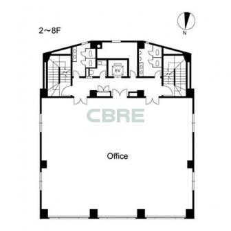 2階〜8階 平面図