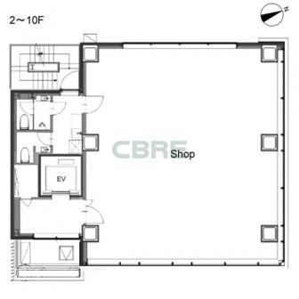2階〜10階 平面図