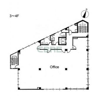 3階〜4階 平面図
