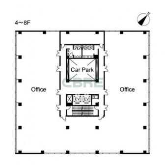 4階〜8階 平面図