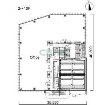 2階〜10階 平面図