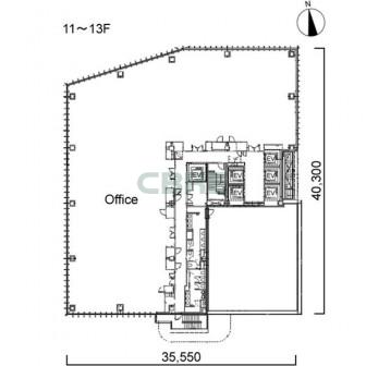 11階〜13階 平面図
