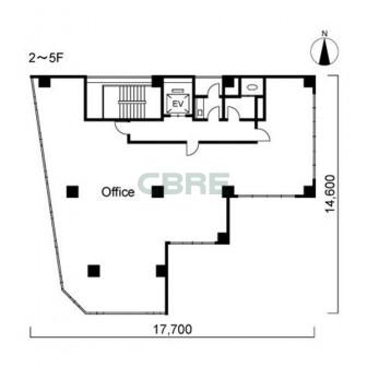 2階〜5階 平面図