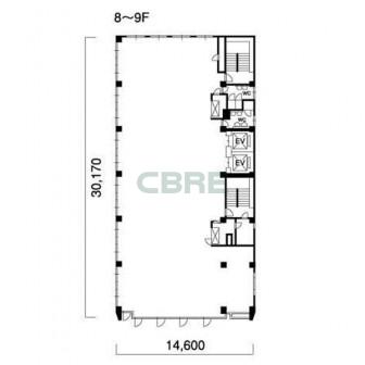 8階〜9階 平面図