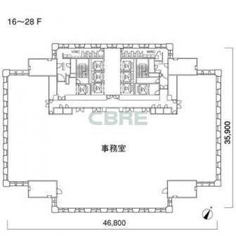 16階〜28階 平面図