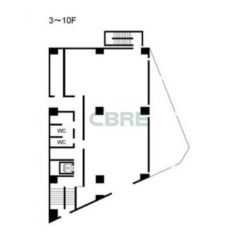 3階〜10階 平面図