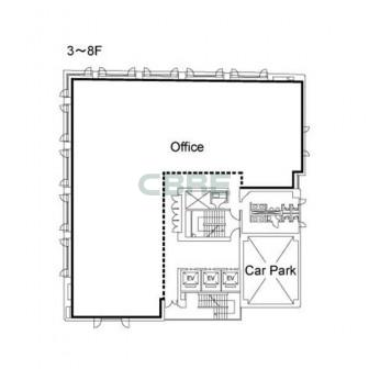 3階〜8階 平面図
