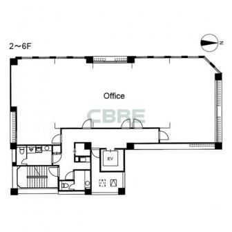 2階〜6階 平面図