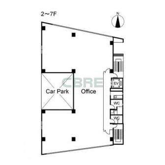 2階〜7階 平面図
