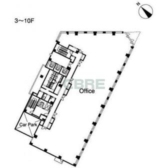 3階〜10階 平面図