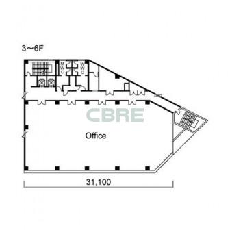 3階〜6階 平面図