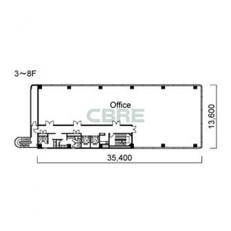 3階〜8階 平面図