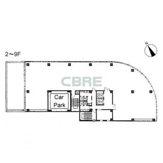 2階〜9階 平面図
