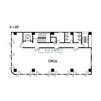 4階〜8階 平面図