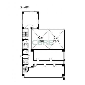 2階〜8階 平面図