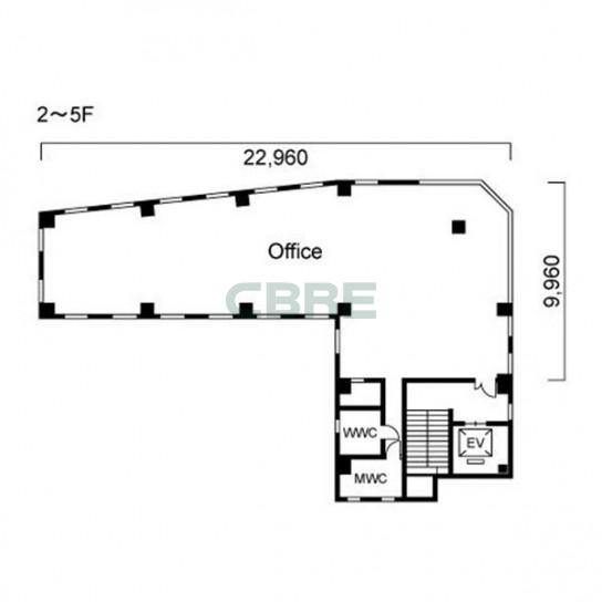 2階〜5階 平面図