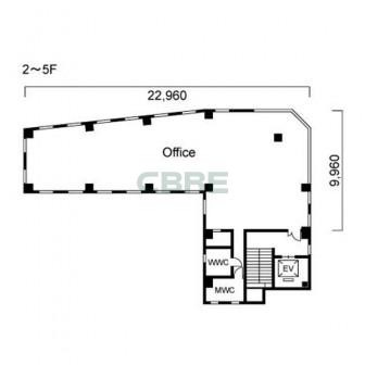 2階〜5階 平面図