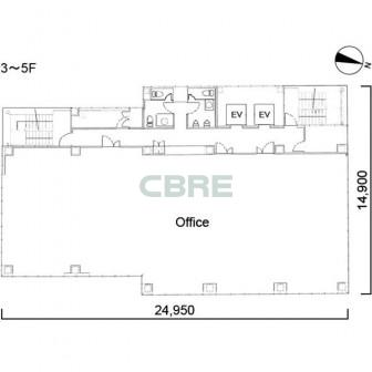 3階〜5階 平面図