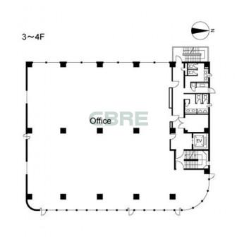 3階〜4階 平面図