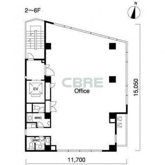 2階〜6階 平面図