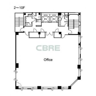 2階〜10階 平面図
