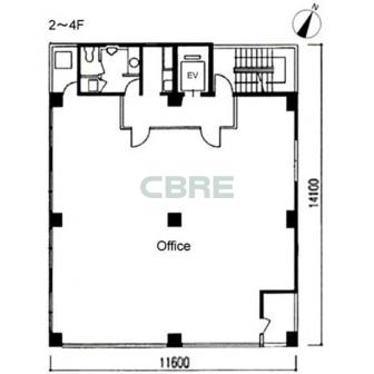 2階〜4階 平面図