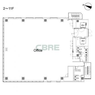 2階〜11階 平面図