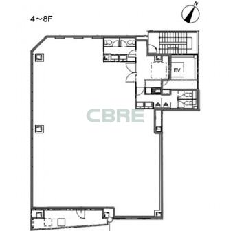 4階〜8階 平面図