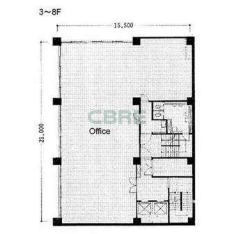 3階〜8階 平面図