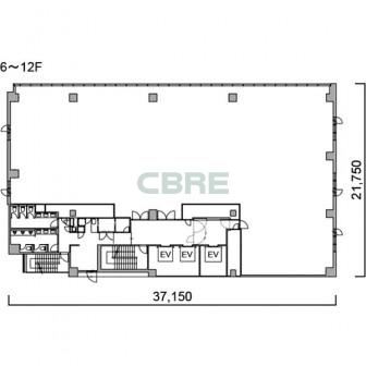 6階〜12階 平面図